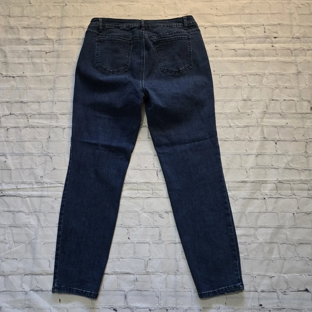 Denim Jeans Princess Seam Front Ankle Slit Western Size:14
